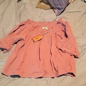 Super soft over the shoulder summer top